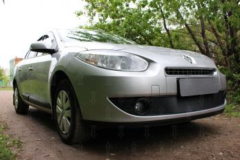 2 899 р. Защита радиатора (верх) Стрелка11 Стандарт  Renault Fluence (2010-2012) дорестайлинг (черная)  с доставкой в г. Краснодар. Увеличить фотографию 2