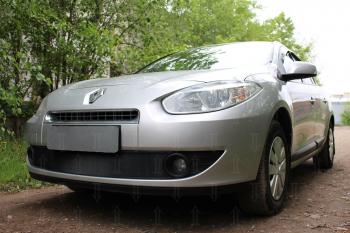 2 899 р. Защита радиатора (верх) Стрелка11 Стандарт  Renault Fluence (2010-2012) дорестайлинг (черная)  с доставкой в г. Краснодар. Увеличить фотографию 3