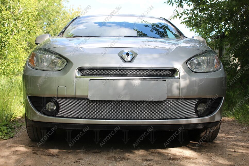 2 559 р. Защита радиатора (верх) Стрелка11 Стандарт    Renault Fluence (2010-2012) дорестайлинг (хром)  с доставкой в г. Краснодар