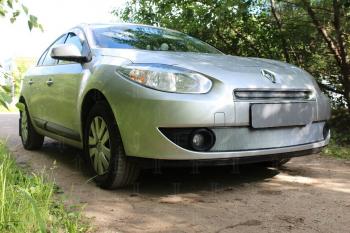 2 559 р. Защита радиатора (верх) Стрелка11 Стандарт    Renault Fluence (2010-2012) дорестайлинг (хром)  с доставкой в г. Краснодар. Увеличить фотографию 2