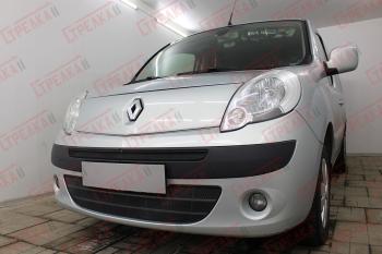 2 599 р. Защита радиатора (верх) Стрелка11 Стандарт Renault Kangoo KW0 дорестайлинг (2008-2013) (черная)  с доставкой в г. Краснодар. Увеличить фотографию 3