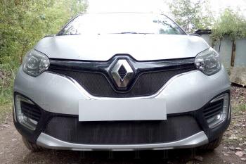 3 299 р. Защита радиатора (верх) Стрелка11 Стандарт Renault Kaptur дорестайлинг (2016-2020) (черная)  с доставкой в г. Краснодар. Увеличить фотографию 2