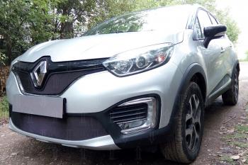 3 299 р. Защита радиатора (верх) Стрелка11 Стандарт Renault Kaptur дорестайлинг (2016-2020) (черная)  с доставкой в г. Краснодар. Увеличить фотографию 3