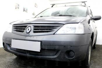 2 769 р. Защита радиатора (низ) Стрелка11 Стандарт  Renault Logan  1 (2004-2010) дорестайлинг (черная)  с доставкой в г. Краснодар. Увеличить фотографию 2