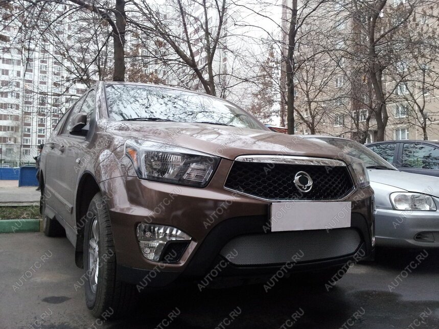 3 899 р. Защита радиатора Стрелка11 Стандарт  SSANGYONG Actyon Sport (2012-2025) (хром)  с доставкой в г. Краснодар