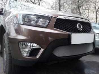 3 899 р. Защита радиатора Стрелка11 Стандарт  SSANGYONG Actyon Sport (2012-2025) (хром)  с доставкой в г. Краснодар. Увеличить фотографию 2