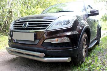 3 099 р. Защита радиатора Стрелка11 Стандарт  SSANGYONG Rexton  Y250 (2006-2012) (черная)  с доставкой в г. Краснодар. Увеличить фотографию 2