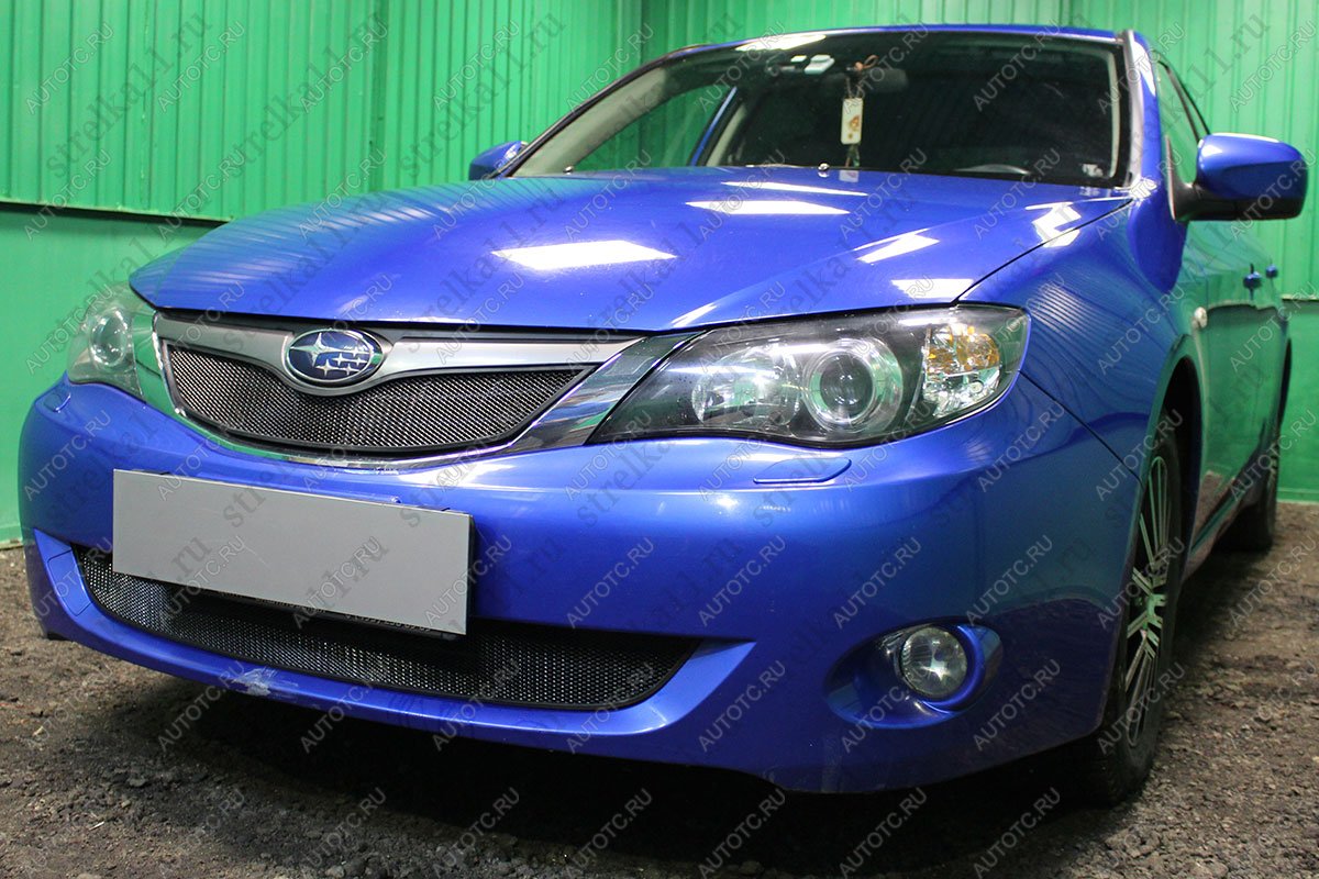 2 799 р. Защита радиатора (верх) (V1.5) Стрелка11 Стандарт Subaru Impreza GE седан (2007-2012) (черная)  с доставкой в г. Краснодар