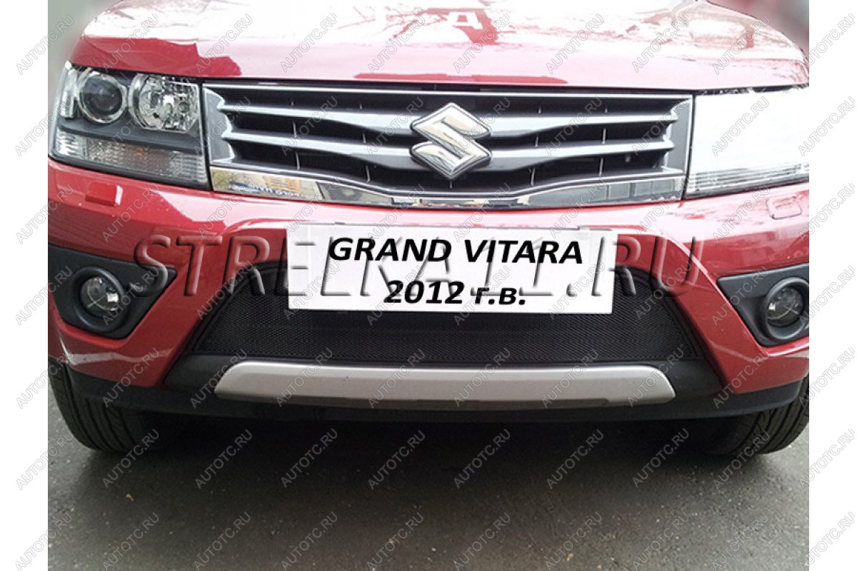 3 099 р. Защита радиатора Стрелка11 Стандарт  Suzuki Grand Vitara ( JT 5 дверей,  JT) (2012-2016) 2-ой рестайлинг, 3 двери 2-ой рестайлинг (черная)  с доставкой в г. Краснодар