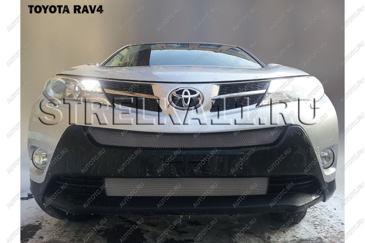 3 779 р. Защита радиатора (верх) Стрелка11 Стандарт  Toyota RAV4  XA40 (2012-2015) 5 дв. дорестайлинг (хром)  с доставкой в г. Краснодар