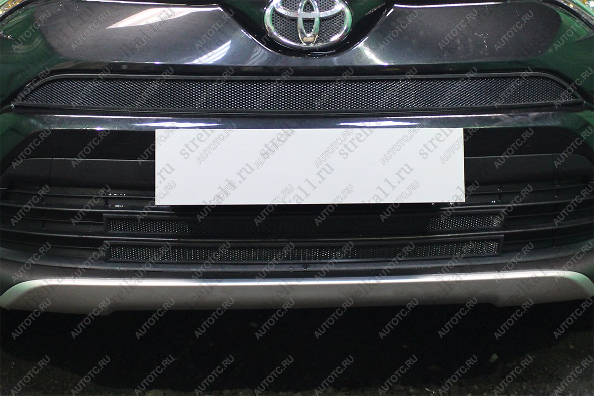 2 799 р. Защита радиатора (верх) Стрелка11 Стандарт  Toyota RAV4  XA40 (2015-2019) 5 дв. рестайлинг (черная)  с доставкой в г. Краснодар