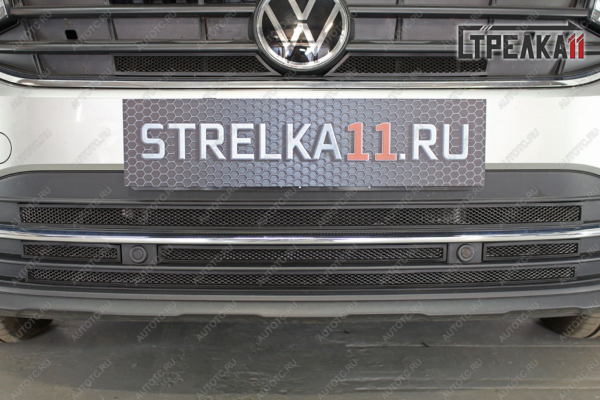 6 849 р. Защита радиатора (низ) Стрелка11 Стандарт  Volkswagen Tiguan  Mk2 (2020-2022) рестайлинг (черная)  с доставкой в г. Краснодар