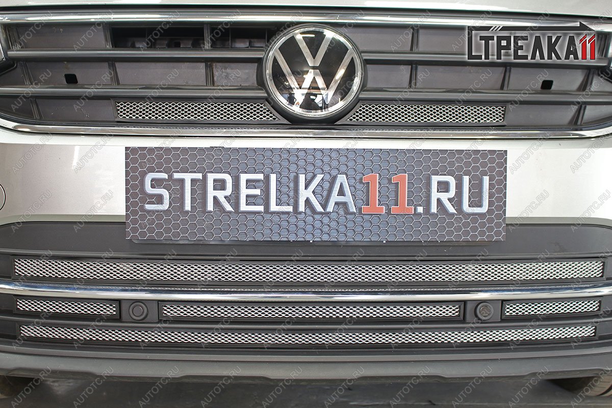 6 999 р. Защита радиатора (низ) Стрелка11 Стандарт  Volkswagen Tiguan  Mk2 (2020-2022) рестайлинг (хром)  с доставкой в г. Краснодар