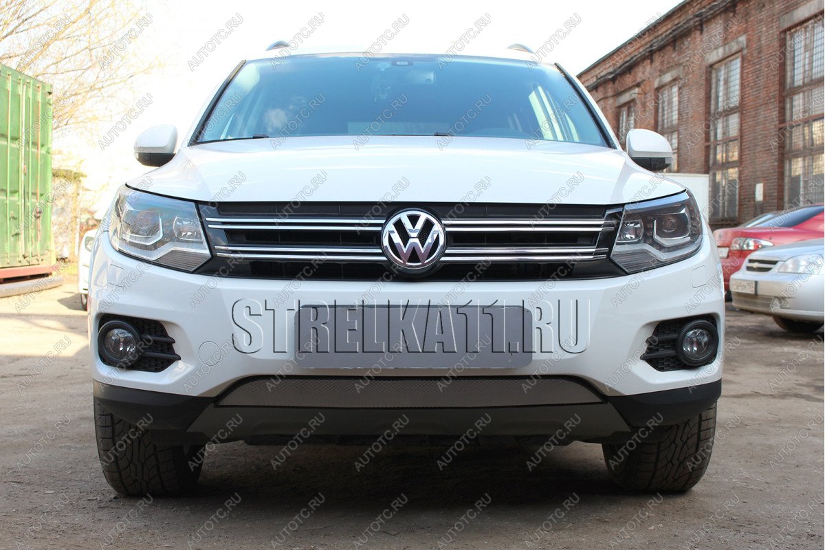 3 279 р. Защита радиатора (Track&Field) Стрелка11 Стандарт  Volkswagen Tiguan  NF (2011-2017) рестайлинг (хром)  с доставкой в г. Краснодар