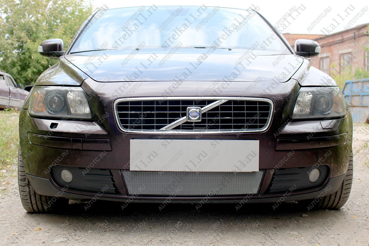 2 799 р. Защита радиатора (низ) Стрелка11 Стандарт  Volvo S40  MS седан (2004-2007) дорестайлинг (хром)  с доставкой в г. Краснодар