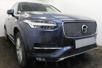 3 779 р. Защита радиатора (с парктроником) Стрелка11 Стандарт  Volvo XC90  L (2015-2019) дорестайлинг (черная)  с доставкой в г. Краснодар. Увеличить фотографию 2