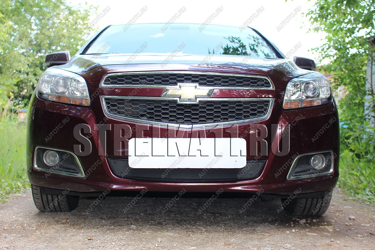 799 р. Зимняя заглушка решетки радиатора Стрелка11  Chevrolet Malibu ( 7,  8) (2008-2015) (черная)  с доставкой в г. Краснодар