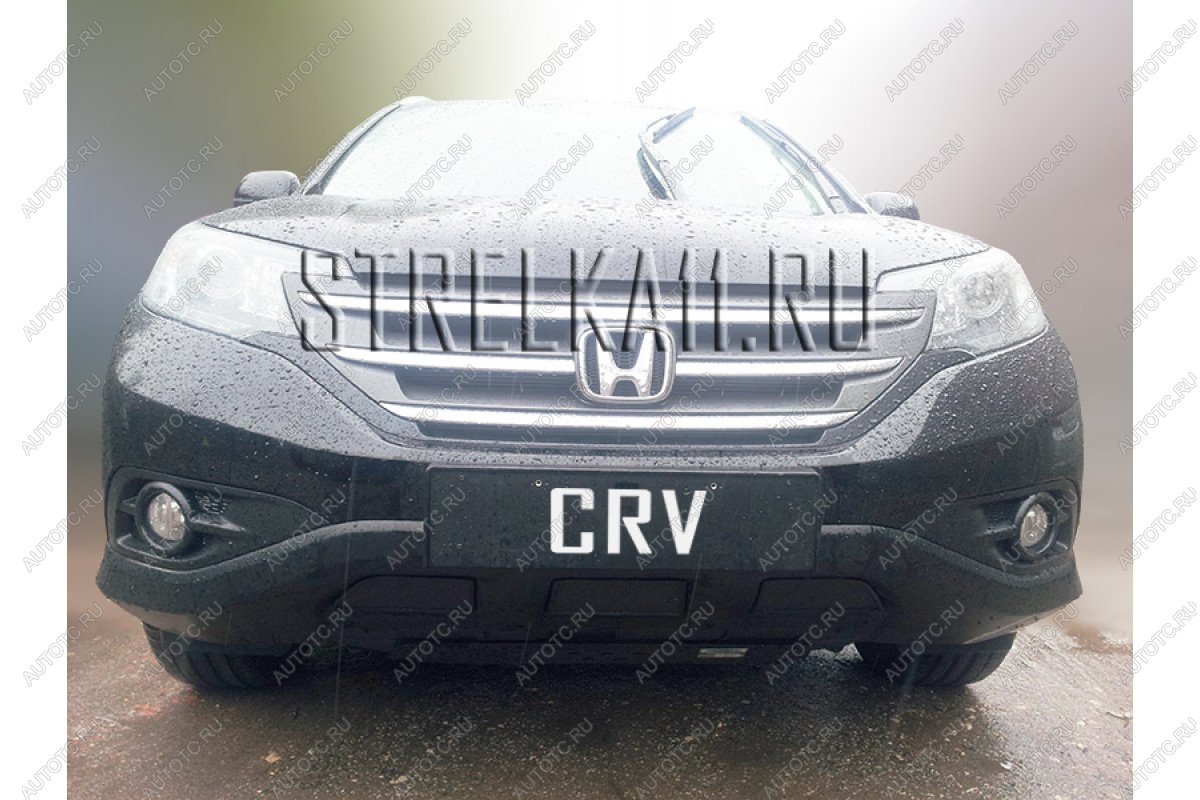 799 р. Зимняя заглушка решетки радиатора (V 2.4) Стрелка11 Honda CR-V RM1,RM3,RM4 дорестайлинг (2012-2015) (черная)  с доставкой в г. Краснодар