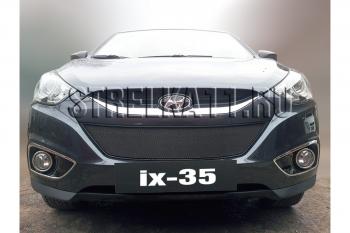 799 р. Зимняя заглушка решетки радиатора Стрелка11  Hyundai IX35  LM (2009-2013) дорестайлинг (черная)  с доставкой в г. Краснодар. Увеличить фотографию 2