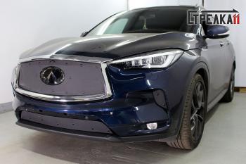 Зимняя заглушка решетки радиатора (низ) Стрелка11 INFINITI Qx50 J55 (2017-2022)  (черная)