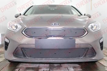 799 р. Зимняя заглушка решетки радиатора (низ с датчиком ACC) Стрелка11  KIA Ceed  3 CD (2018-2024) универсал, хэтчбэк (черная)  с доставкой в г. Краснодар. Увеличить фотографию 2