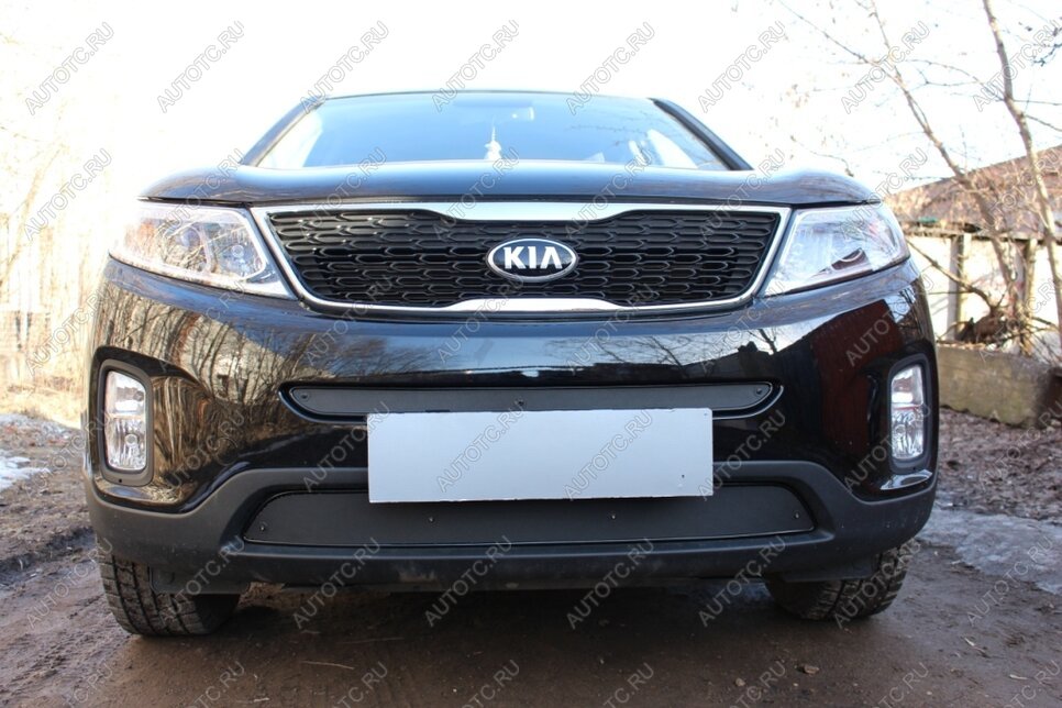 969 р.  Зимняя заглушка решетки радиатора (низ) Стрелка11   KIA Sorento  XM (2012-2015) рестайлинг (черная)  с доставкой в г. Краснодар