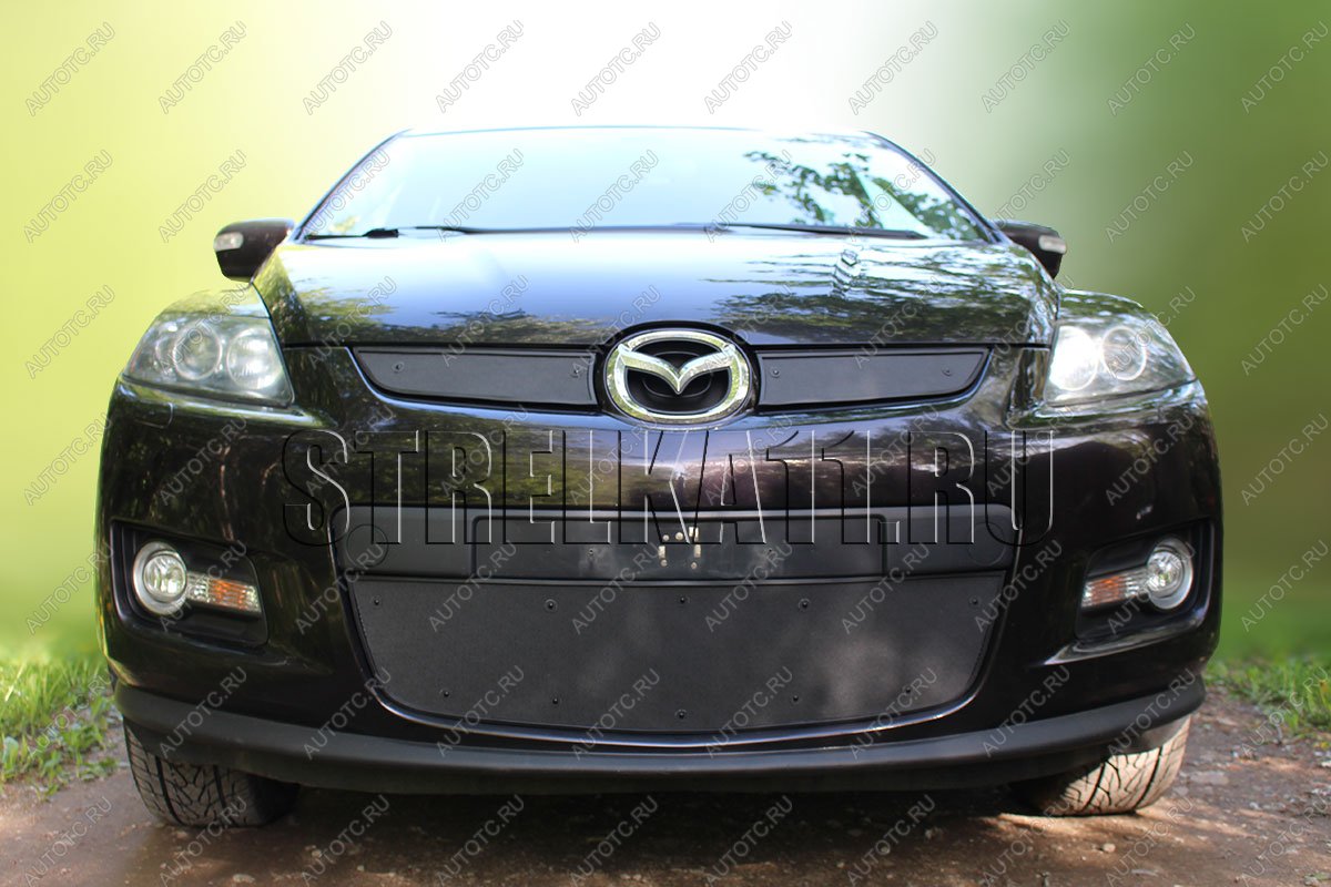 969 р. Зимняя заглушка решетки радиатора (низ) Стрелка11 Mazda CX-7 ER дорестайлинг (2006-2010) (черная)  с доставкой в г. Краснодар