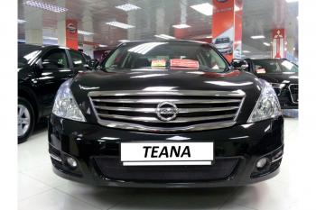 799 р. Зимняя заглушка решетки радиатора Стрелка11  Nissan Teana  2 J32 (2008-2014) дорестайлинг, рестайлинг (черная)  с доставкой в г. Краснодар. Увеличить фотографию 2