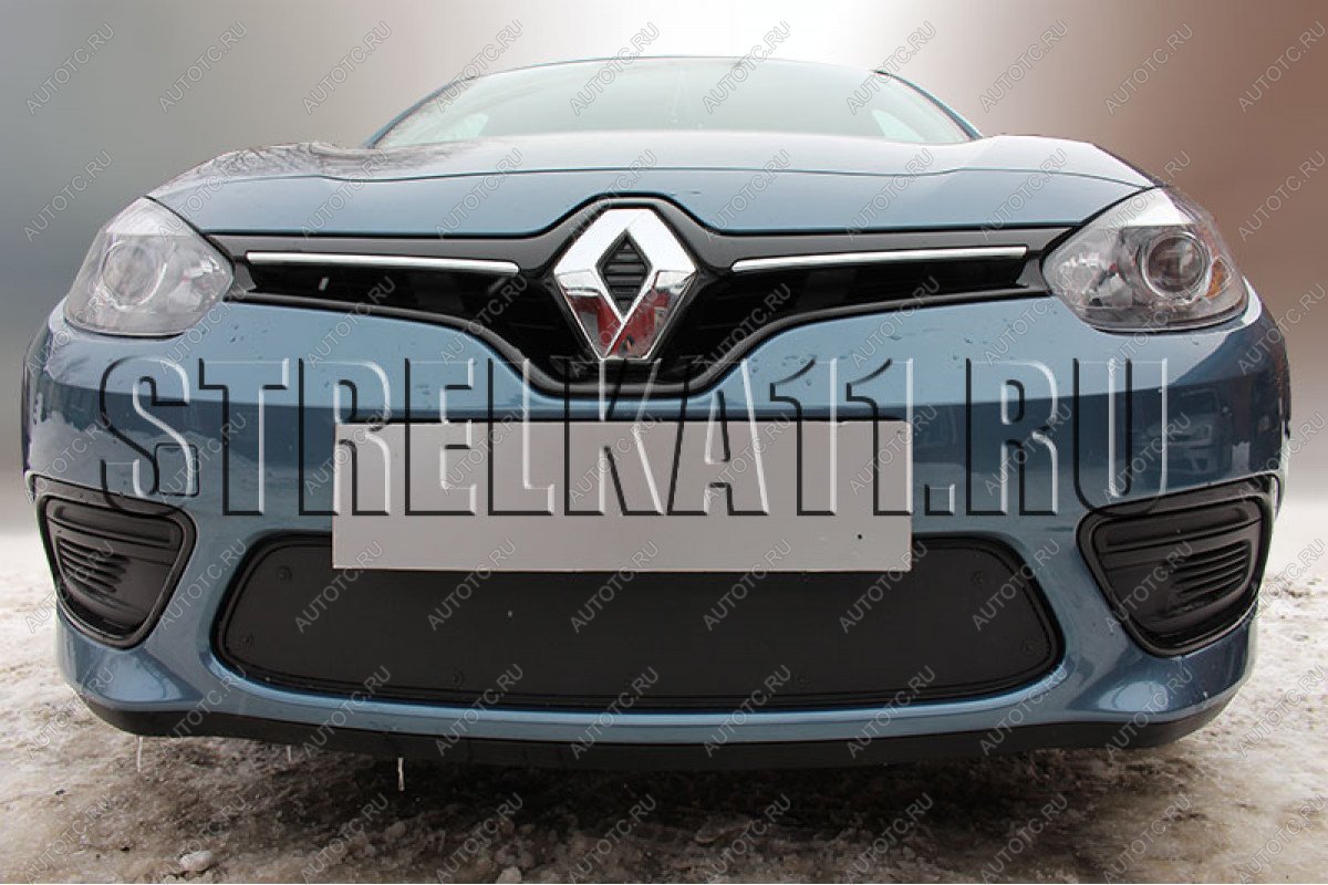 969 р. Зимняя заглушка решетки радиатора (низ) Стрелка11  Renault Fluence (2012-2016) рестайлинг (черная)  с доставкой в г. Краснодар