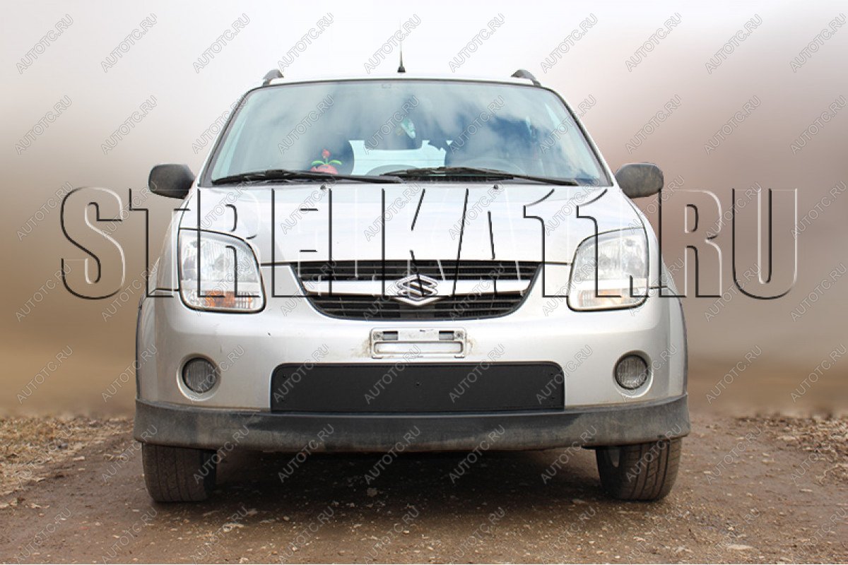 799 р. Зимняя заглушка решетки радиатора Стрелка11  Suzuki Ignis (2003-2008) (черная)  с доставкой в г. Краснодар