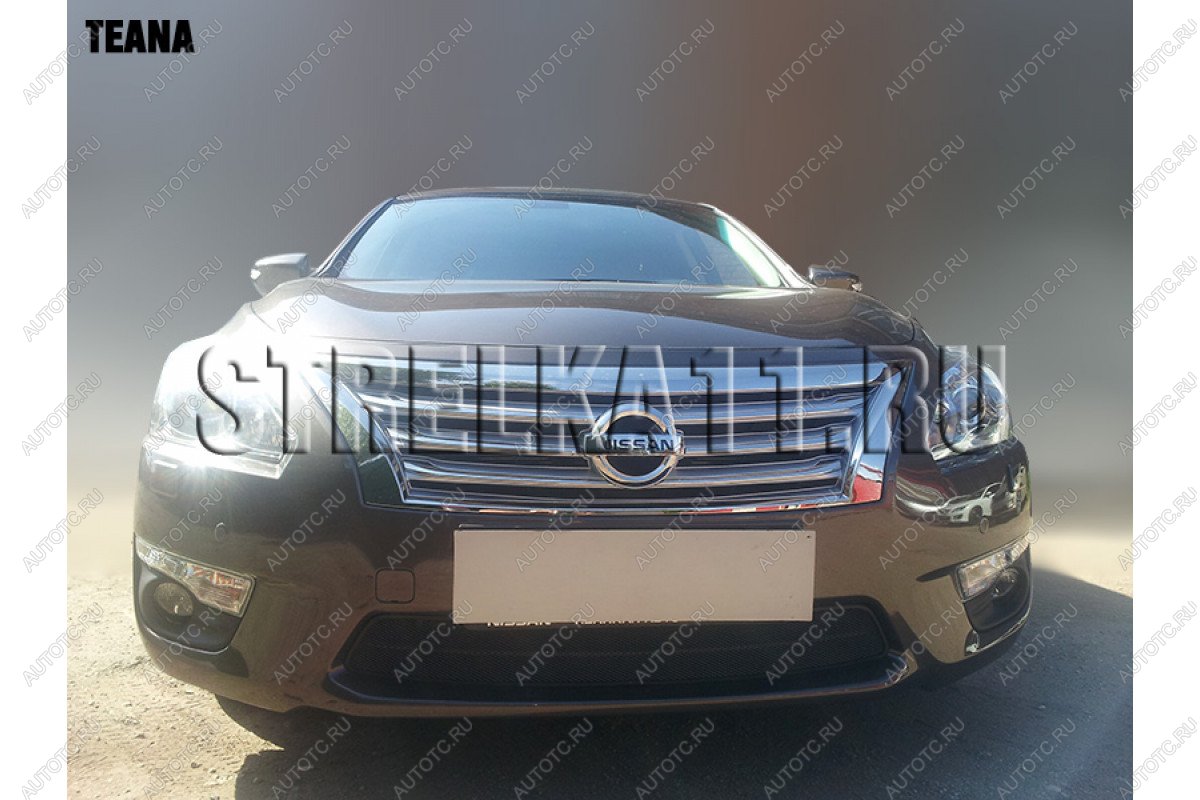 4 649 р. Защита радиатора Стрелка11 PREMIUM Nissan Teana 3 L33 дорестайлинг (2014-2020) (черная)  с доставкой в г. Краснодар