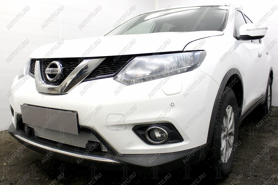 4 999 р. Защита радиатора (с парктроником) Стрелка11 PREMIUM  Nissan X-trail  3 T32 (2013-2018) дорестайлинг (хром)  с доставкой в г. Краснодар