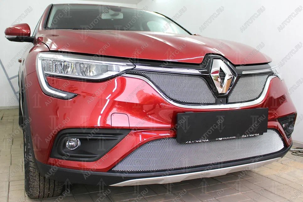 7 549 р. Защита радиатора (верх, 2 части) Стрелка11 PREMIUM  Renault Arkana (2019-2024) (хром)  с доставкой в г. Краснодар