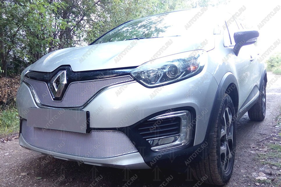 5 399 р. Защита радиатора (низ) Стрелка11 PREMIUM  Renault Kaptur (2016-2025) дорестайлинг, рестайлинг (хром)  с доставкой в г. Краснодар