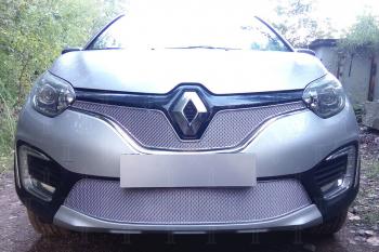 5 399 р. Защита радиатора (низ) Стрелка11 PREMIUM  Renault Kaptur (2016-2025) дорестайлинг, рестайлинг (хром)  с доставкой в г. Краснодар. Увеличить фотографию 2