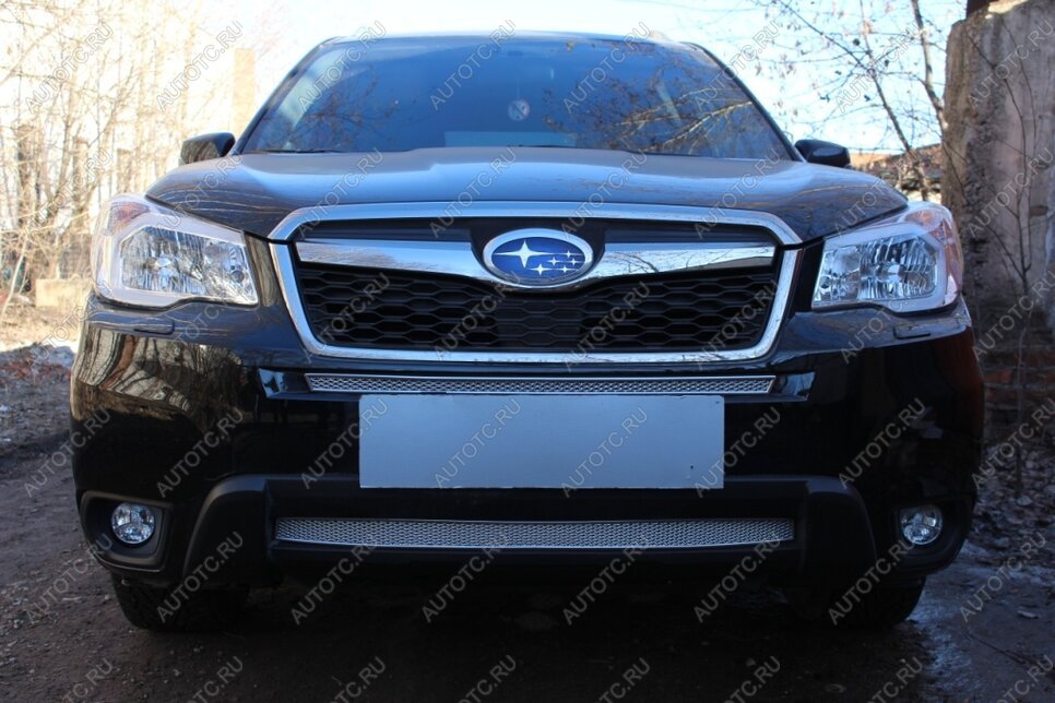 4 199 р. Защита радиатора (низ) Стрелка11 PREMIUM  Subaru Forester  SJ (2012-2016) дорестайлинг (хром)  с доставкой в г. Краснодар