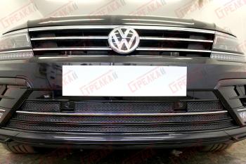 11 549 р. Защита радиатора (низ с парктроником) Стрелка11 Премиум  Volkswagen Tiguan  Mk2 (2016-2020) дорестайлинг (хром)  с доставкой в г. Краснодар. Увеличить фотографию 2