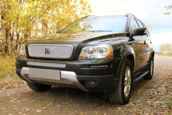 4 199 р. Защита радиатора (середина) Стрелка11 PREMIUM Volvo XC90 C рестайлинг (2006-2014) (хром)  с доставкой в г. Краснодар. Увеличить фотографию 2