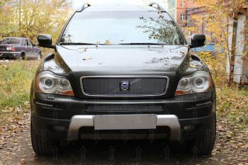 4 199 р. Защита радиатора (середина) Стрелка11 PREMIUM Volvo XC90 C рестайлинг (2006-2014) (хром)  с доставкой в г. Краснодар. Увеличить фотографию 3