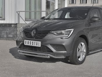 16 999 р. Защита переднего бампера (2 трубы Ø42 мм, нержавейка) SLITKOFF  Renault Arkana (2019-2025)  с доставкой в г. Краснодар. Увеличить фотографию 2