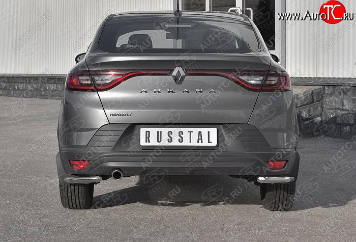 13 299 р. Защита заднего бампера (Ø42 мм уголки, нержавейка) SLITKOFF  Renault Arkana (2019-2024)  с доставкой в г. Краснодар