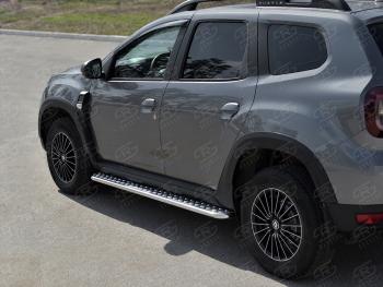 Порожки для ног SLITKOFF (Ø42 мм) Renault Duster HM (2020-2024)