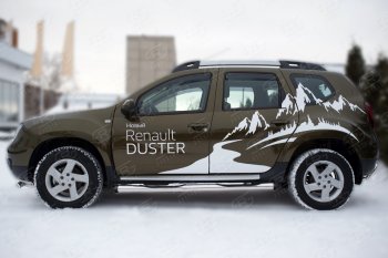 24 999 р. Пороги труба d76 с накладкой SLITKOFF (чёрные V2) Renault Duster HS рестайлинг (2015-2021)  с доставкой в г. Краснодар. Увеличить фотографию 3