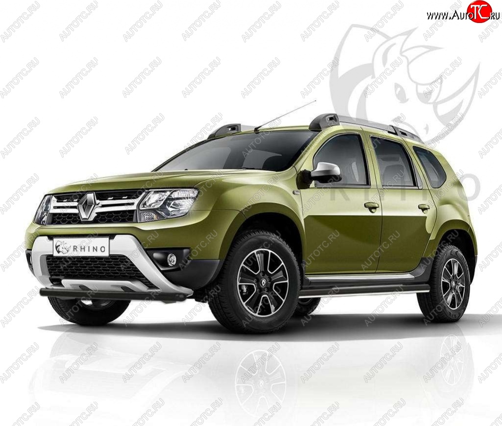 21 999 р. Пороги труба d63 ч. сталь SLITKOFF (v3) Renault Duster HS рестайлинг (2015-2021)  с доставкой в г. Краснодар