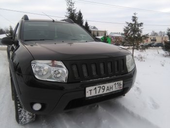 3 699 р. Решётка радиатора Sport Renault Duster HS рестайлинг (2015-2021) (Неокрашенная)  с доставкой в г. Краснодар. Увеличить фотографию 7