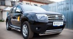 16 299 р. Защита переднего бампера (2 трубыØ63 и 42 мм, нержавейка) SLITKOFF  Renault Duster  HS (2010-2015) дорестайлинг  с доставкой в г. Краснодар. Увеличить фотографию 3