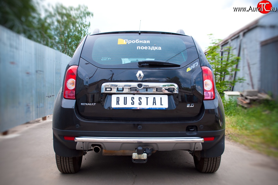 6 999 р. Одинарная защита заднего бампера из трубы диаметром 42 мм (4x4) SLITKOFF  Renault Duster  HS (2010-2015) дорестайлинг  с доставкой в г. Краснодар