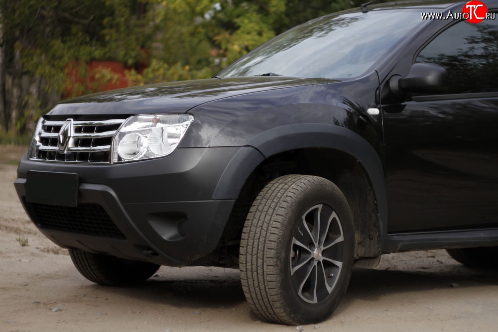 8 599 р. Накладки арок RA (комплект)  Renault Duster  HS (2010-2015) дорестайлинг (Поверхность шагрень)  с доставкой в г. Краснодар