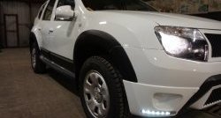 3 299 р. Накладки на боковые части переднего бампера с LED ДХО Drive Renault Duster HS дорестайлинг (2010-2015) (Неокрашенная)  с доставкой в г. Краснодар. Увеличить фотографию 2