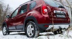 4 999 р. Накладка на задний бампер RA Renault Duster HS дорестайлинг (2010-2015) (Поверхность шагрень (серый металлик))  с доставкой в г. Краснодар. Увеличить фотографию 2